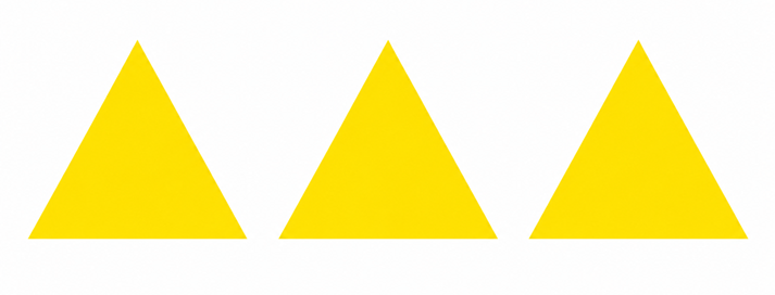 three small yellow triangles